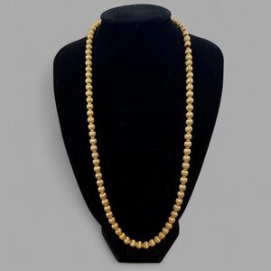 Gold Beaded Women's Necklace - Elegant Gold Strand